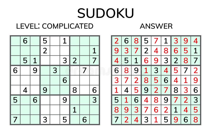 Passatempo Sudoku 9 x 9 Com Respostas Para Imprimir. Jogo Nº 28.