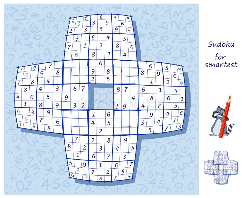 Sudoku difícil ilustração stock. Ilustração de cruzes - 12858739