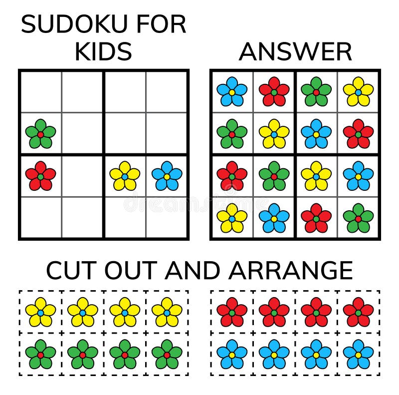 Sudoku Dzieciaki i dorosła matematycznie mozaika magiczny kwadrat Logiki łamigłówki gra Cyfrowego rebus royalty ilustracja