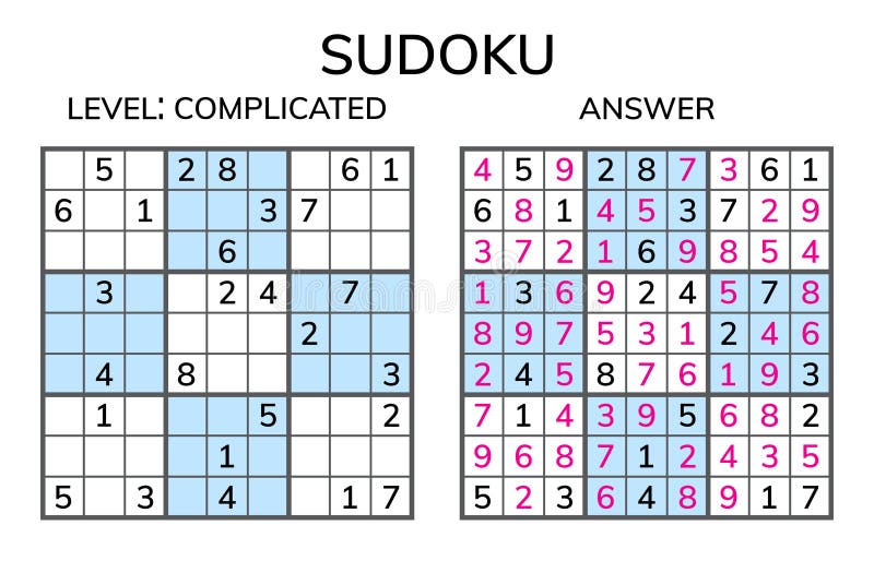 Sudoku Game with Answers. Simple Vector Design Set Stock Vector -  Illustration of vector, trainer: 204788413