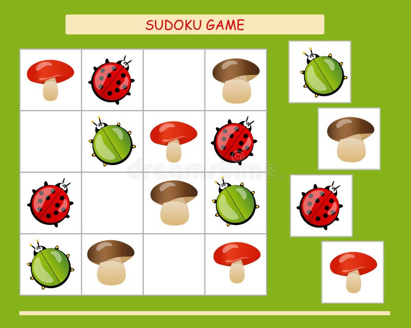 Sudoku para jogo de educação infantil conjunto de cores use