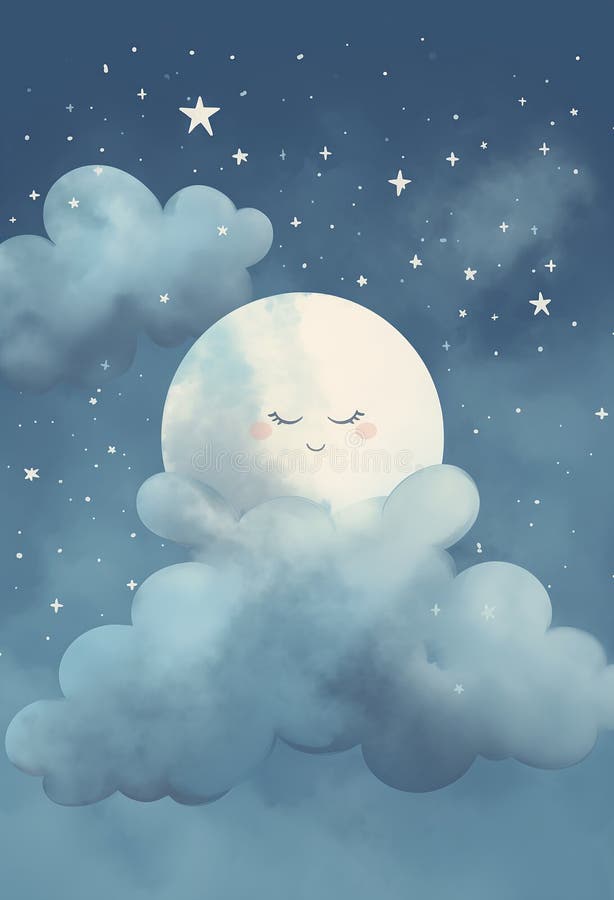 Sueños extravagantes : una encantadora ilustración del cielo de dibujos animados ilustración del vector