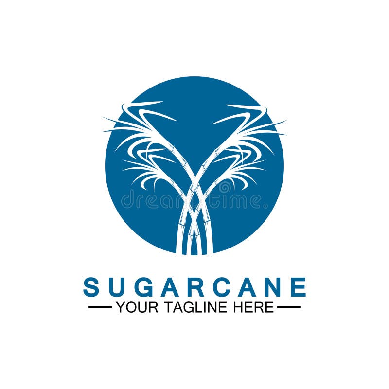 Sugar Cane Logo Icon Symbol Vector Illustration Design Template Stock