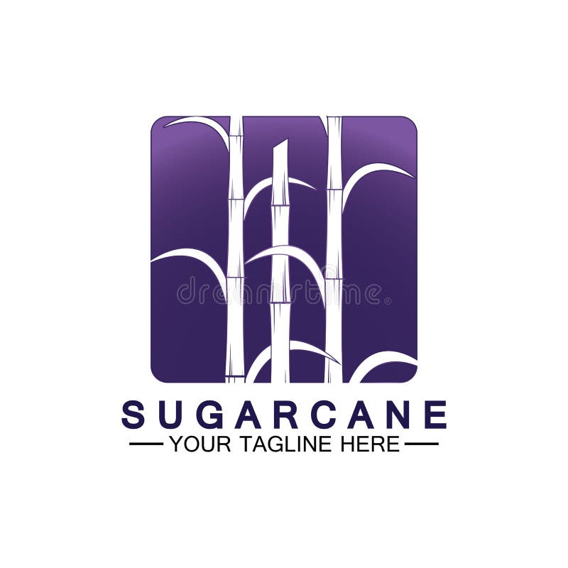 Sugar Cane Logo Icon Symbol Vector Illustration Design Template Stock