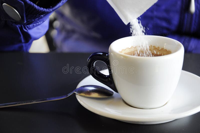 Sugar in a coffee cup stock image. Image of sachet, porcelain 20972115