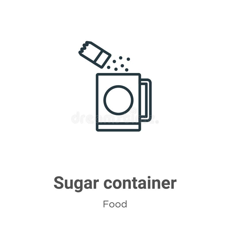 Sugar container outline vector icon. Thin line black sugar container icon, flat vector simple element illustration from editable