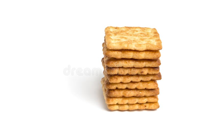 Crackers Stacked Isolated Over White Background Stock Image - Image of ...
