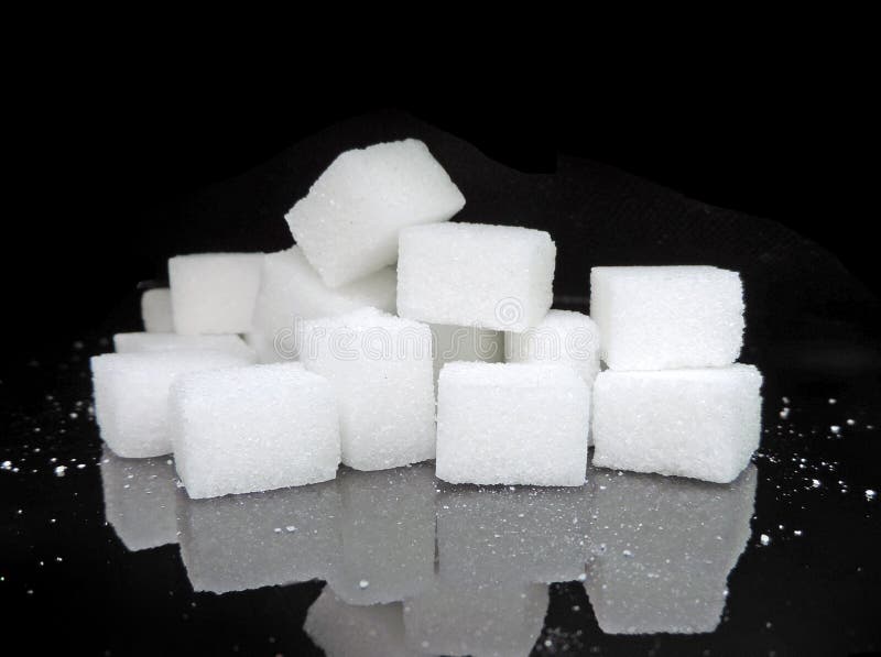 Sugar Cubes On Black Background Stock Image - Image of eating, color ...