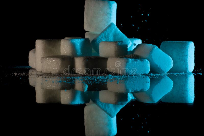 Sugar cubes and reflections royalty free stock images Sugar cubes and reflections royalty free stock images