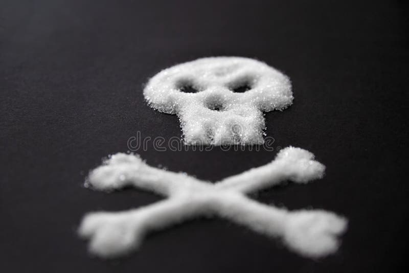 Sugar Poison Sugar In Form Of Skull bianco e tibie incrociate fotografie stock libere da diritti Sugar Poison Sugar In Form Of Skull bianco e tibie incrociate fotografie stock libere da diritti