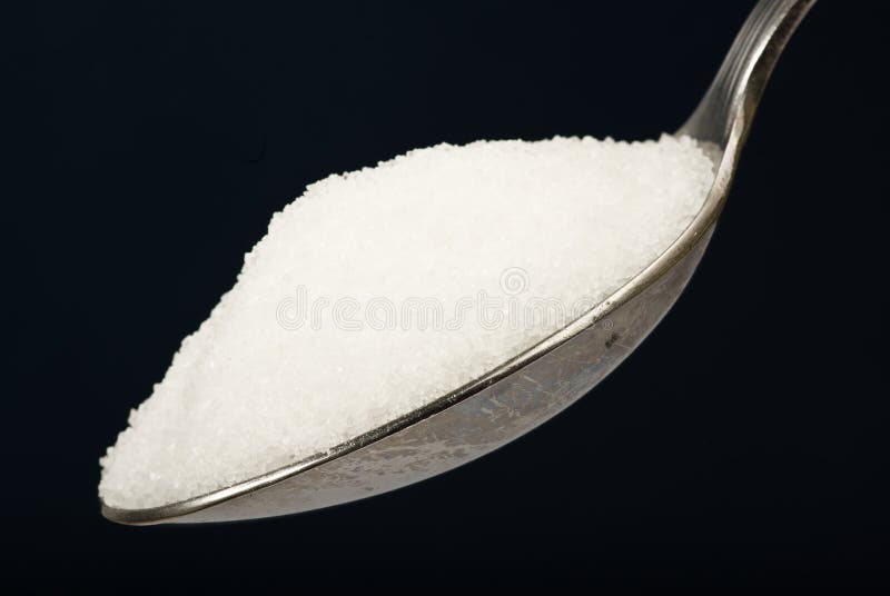 Bowl of sugar with spoon stock image. Image of food, calories 531595