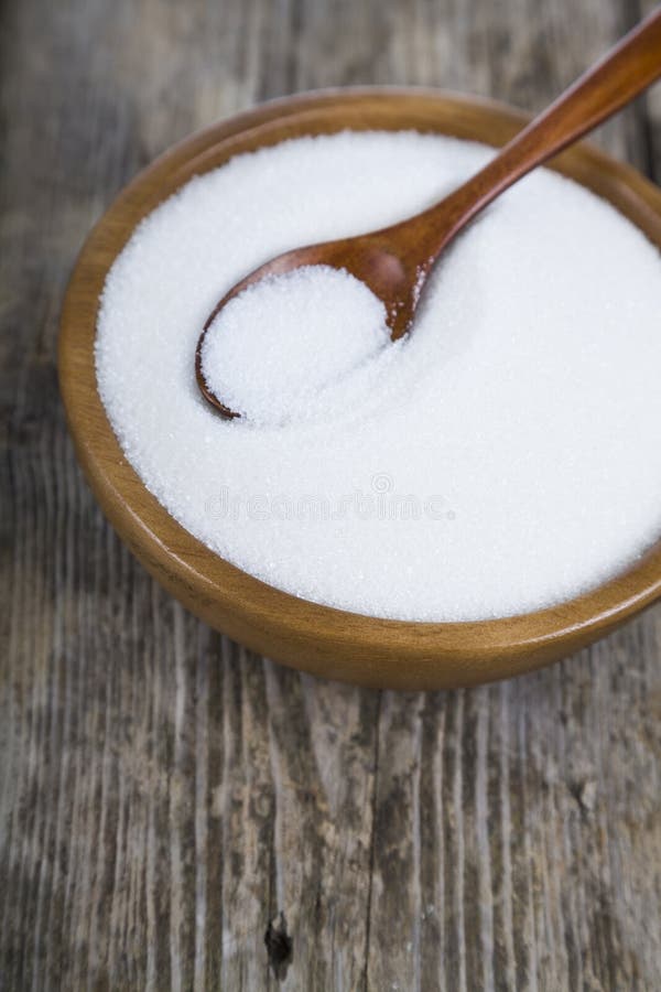 Sugar and Spoon in a Wooden Bowl Stock Photo Image of eating, spoon