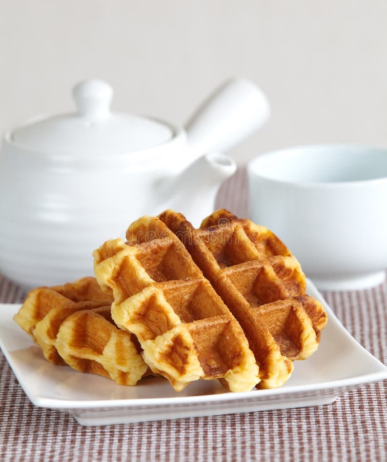 Waffles with Powdered Sugar Stock Photo Image of waffle, three 19908506