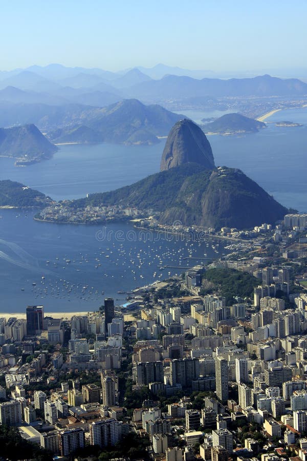 Sugarloaf en la ciudad de la maravilla de Rio de Janeiro, el Brasil