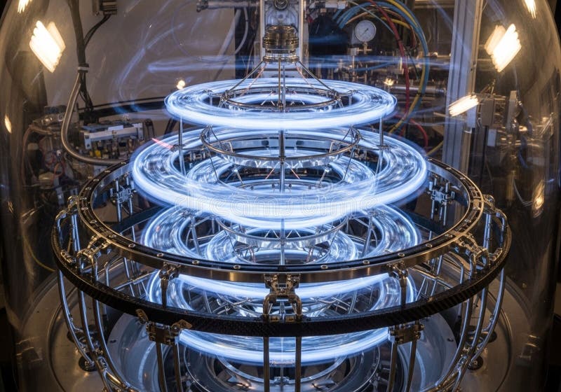 Suggests an advanced scientific experiment or machine, possibly stock illustration