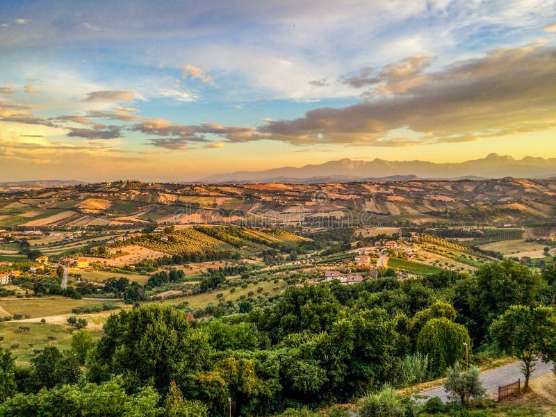 Amazing sunset landscape in Tortoreto, Abruzzo, Italy. Amazing sunset landscape in Tortoreto, Abruzzo, Italy