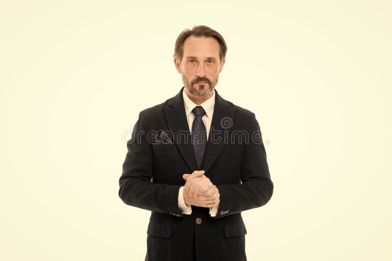 Suit imbue sense of confidence of gentlemen. Perfect suit for every type of guy. Man handsome mature fashion model wear royalty free stock images Suit imbue sense of confidence of gentlemen. Perfect suit for every type of guy. Man handsome mature fashion model wear royalty free stock images
