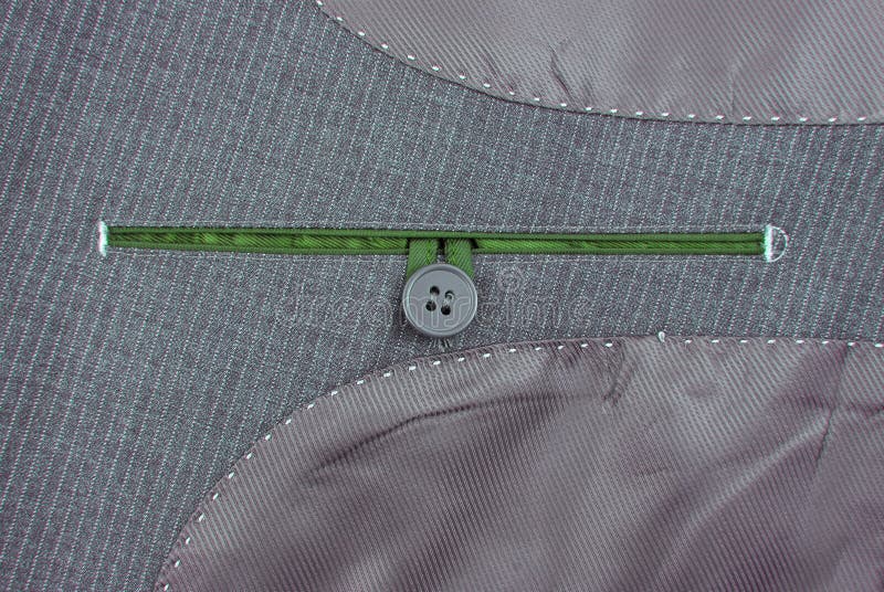 Suit texture with seam button and pocket