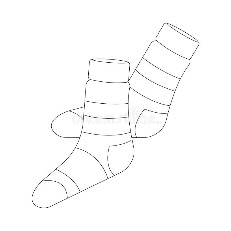 Vector Outline Image of a Sock. Stock Illustration - Illustration of ...