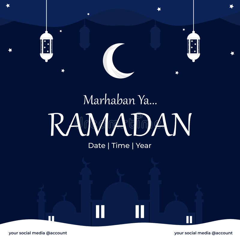Islamic Holy Month Marhaban Ya Ramadhan Stock Vector Illustration