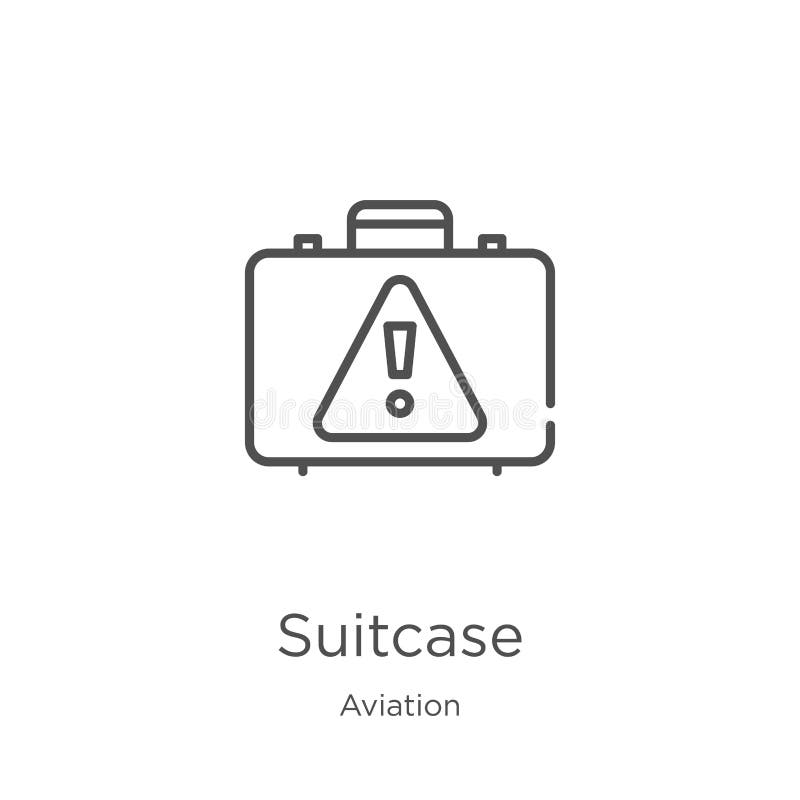 Suitcase Icon Vector From Aviation Collection. Thin Line Suitcase