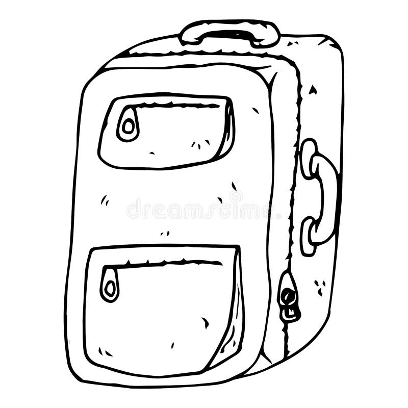 Suitcase Icon. Vector of a Red Suitcase. Hand Drawn Suitcase Stock Illustration Illustration