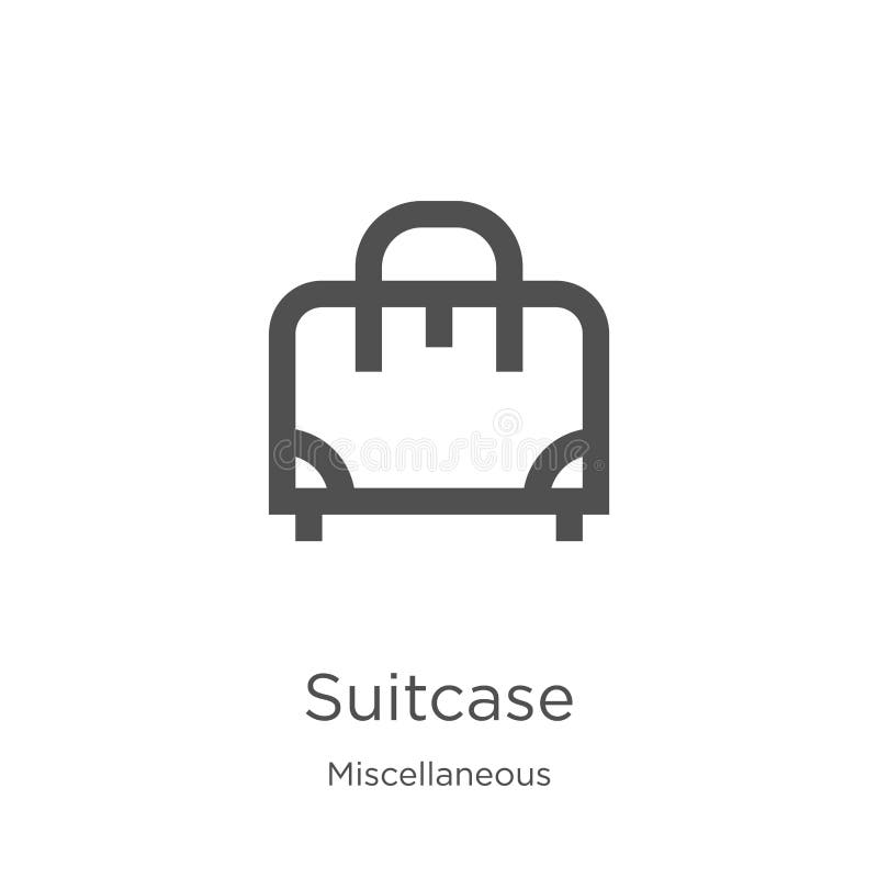 Suitcase Icon Vector from Miscellaneous Collection. Thin Line Suitcase