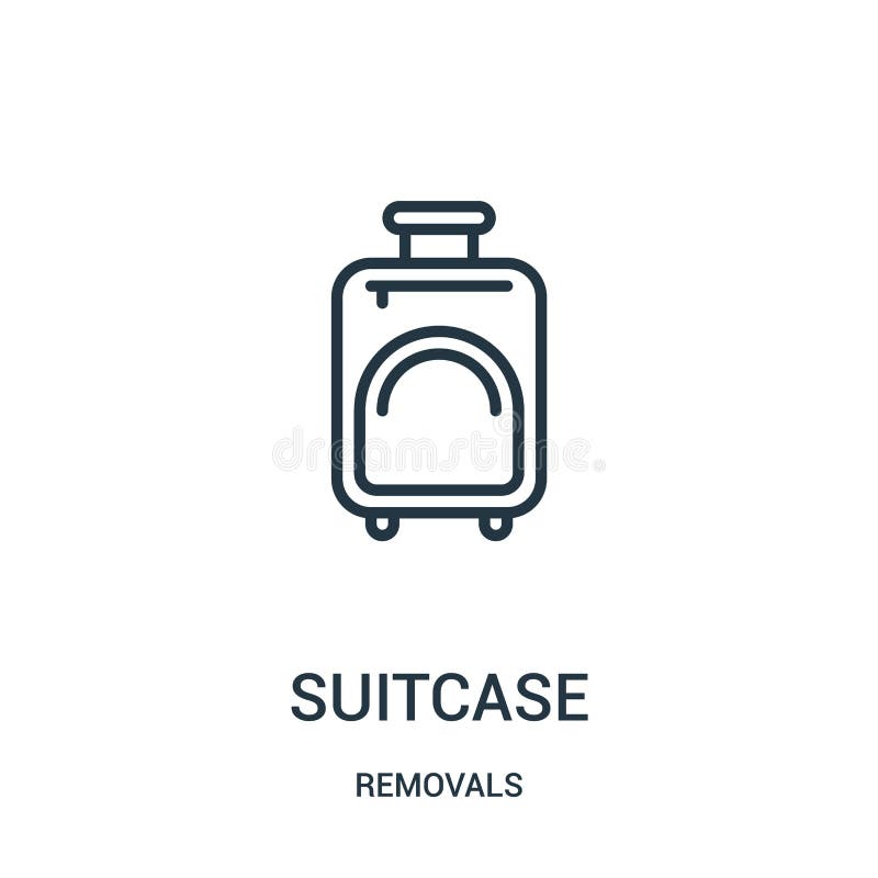 Suitcase icon vector from removals collection. Thin line suitcase outline icon vector illustration. Linear symbol for use on web and mobile apps, logo, print media. Removals symbol vectors