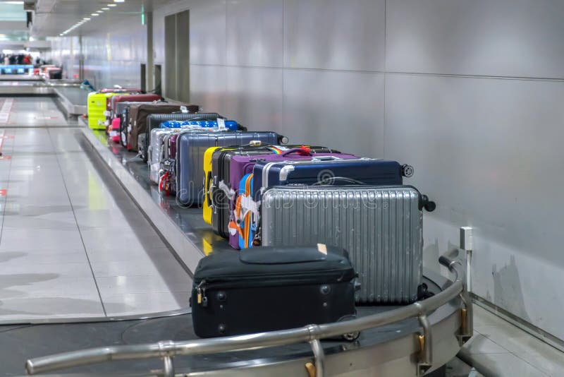 Suitcase or Luggage with Conveyor Belt in the Airport Stock Photo ...