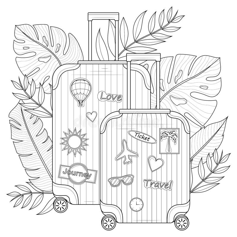Travel Coloring Book for Kids. Travel Coloring Pages. Traveling