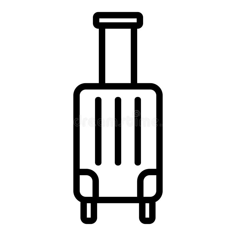 Suitcase on Wheels Icon Vector. Isolated Contour Symbol Illustration ...