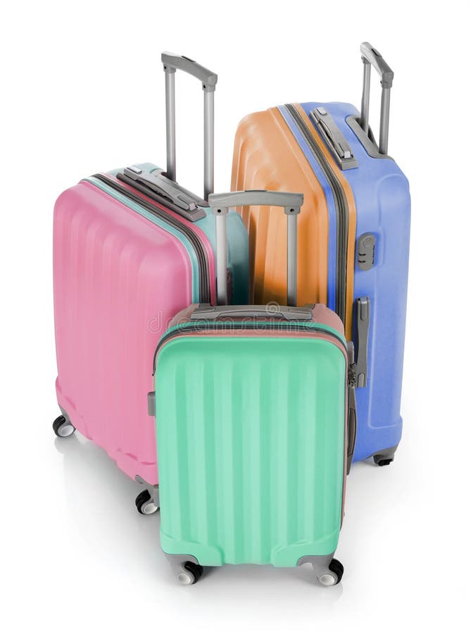 Suitcases stock photo. Image of luggage, colored, white - 64906744