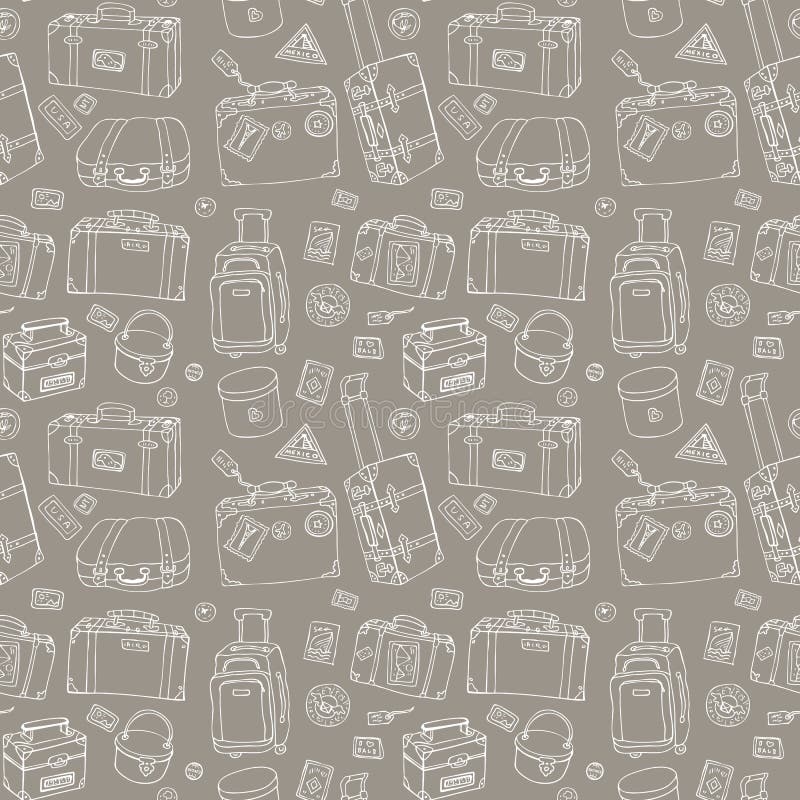 Vintage Suitcases Set. Travel Vector Illustration. Stock Illustration ...