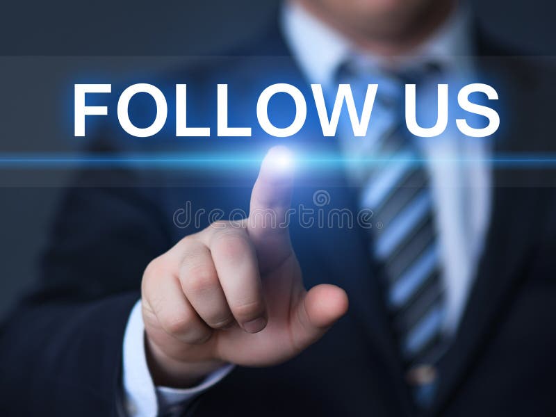 Suivez-nous concept social d'Internet d'affaires de marketing en ligne de disciples de media photographie stock Suivez-nous concept social d'Internet d'affaires de marketing en ligne de disciples de media photographie stock