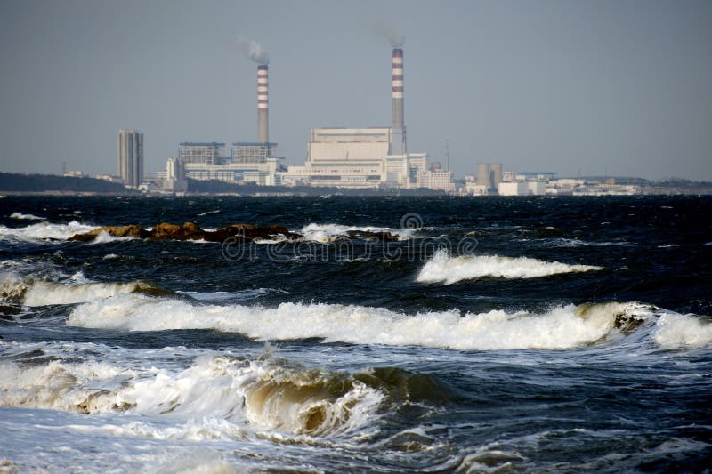 Suizhong Coastal Power Plants Stock Image Image of connection, grid