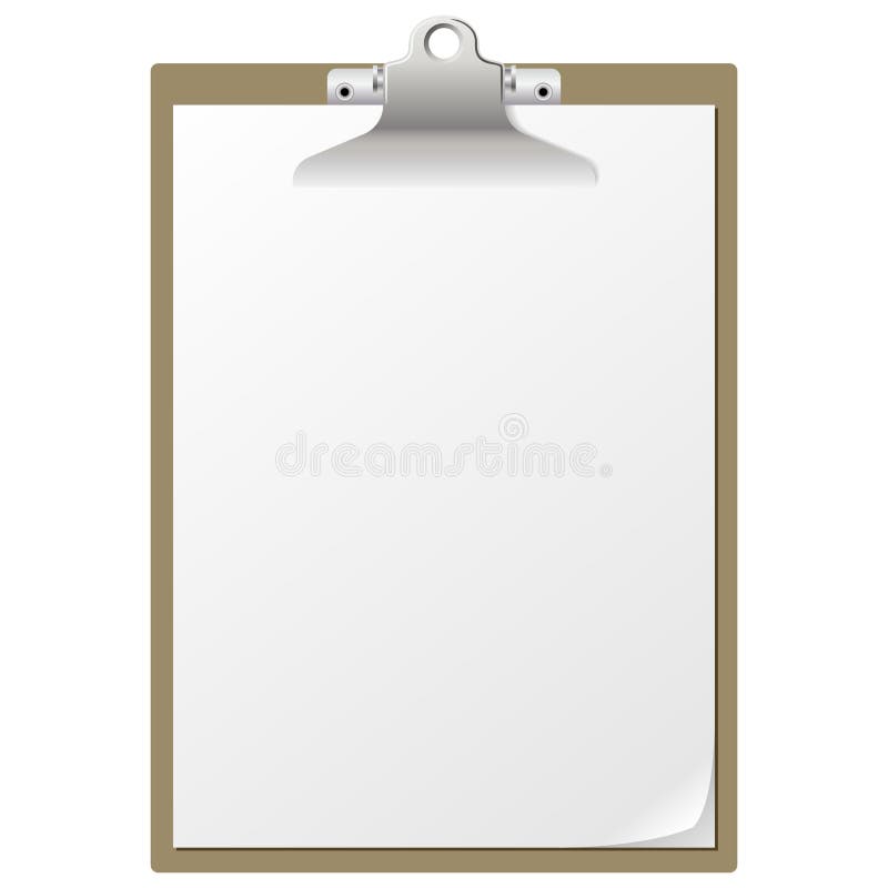 Blank paper on clipboard with pencil isolated on white background. Blank paper on clipboard with pencil isolated on white background.