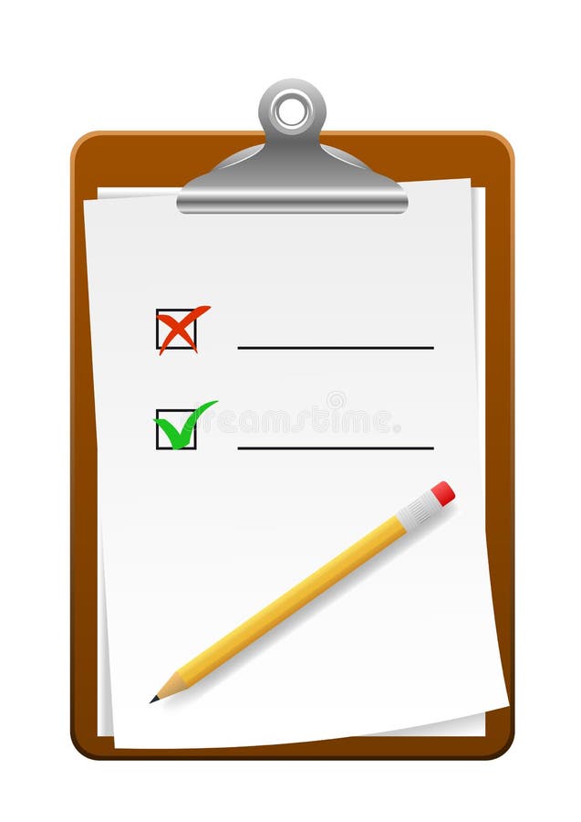 Vector illustration of a clipboard with checkmarks. Vector illustration of a clipboard with checkmarks.