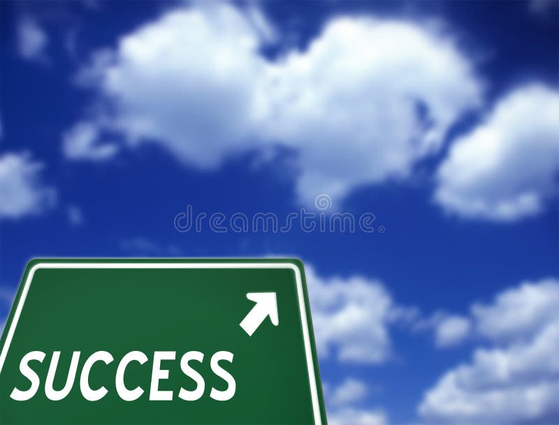Road to Success - road sign showing the way to success. Road to Success - road sign showing the way to success