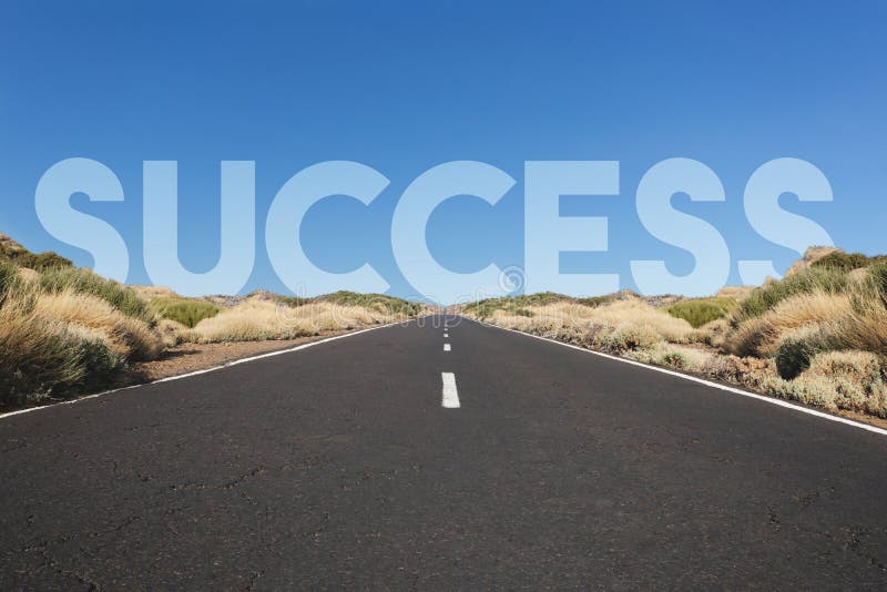 Road to success - business metaphor, success concept. Road to success - business metaphor, success concept