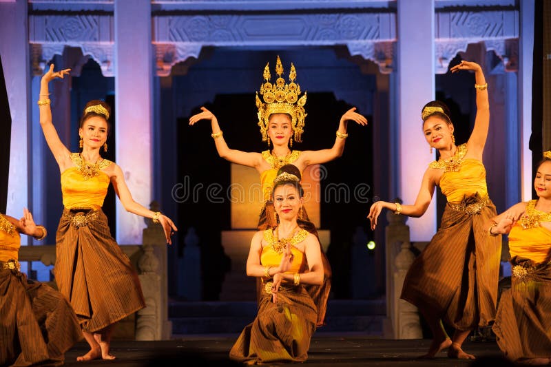 Sukhothai dance is a Northern traditional dance in Thailand. royalty free stock photography Sukhothai dance is a Northern traditional dance in Thailand. royalty free stock photography