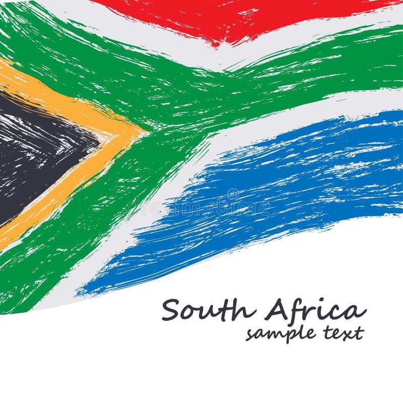 Sul - bandeira africana ilustração do vetor Sul - bandeira africana ilustração do vetor