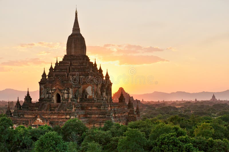 Sulamani temple at sunset, Bagan, Myanmar.