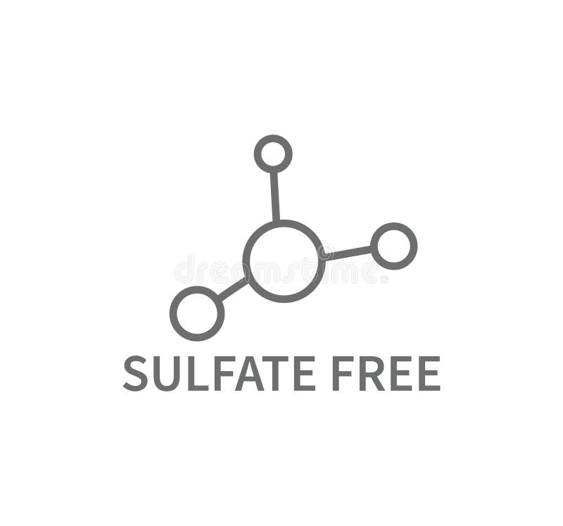 Sulfate Free Cosmetics and Skin Care Product Ingredient Vector Line Icon. Sulfate Free Cosmetics and Skin Care Product Ingredient Vector Line Icon