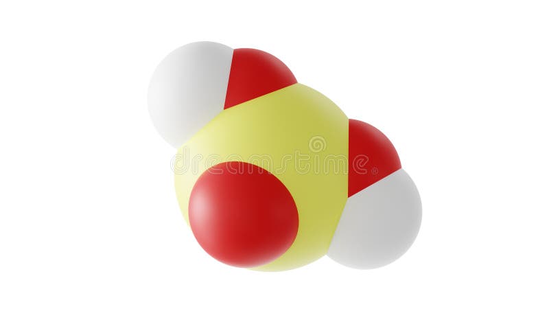 sulfuric acid molecule, mineral acid, molecular structure, isolated 3d model van der Waals vector illustration