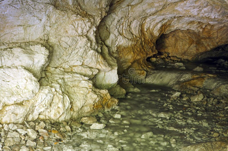 Wasser innen Höhle.