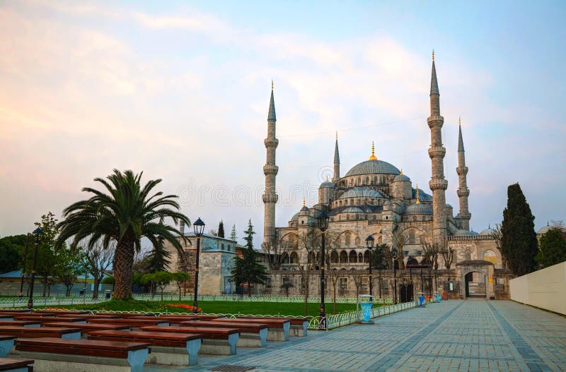 Sultan Ahmed Mosque (Blue Mosque) in Istanbul stock images