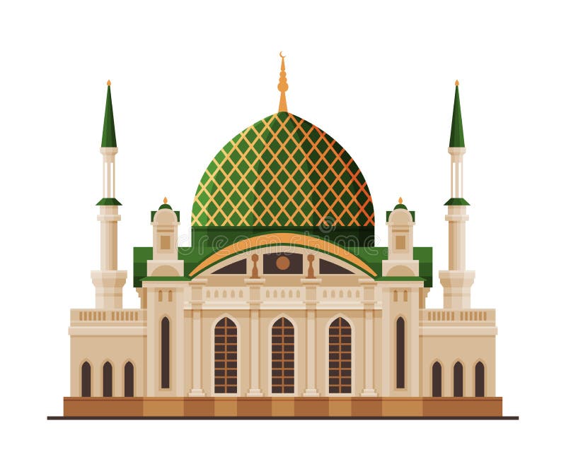 Sultan Qaboos Mosque, Muscat City Architecture, Travel to Oman Famous Landmark, Historical Building Flat Vector