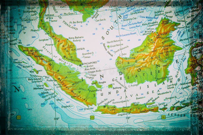 Geografische Kaart Van Java  Sumatra  Celebes  En De 