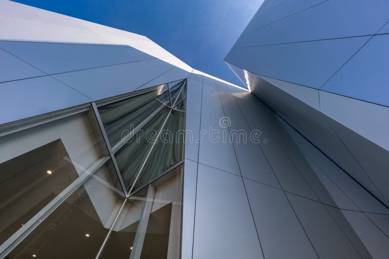 Tokyo, Sumida-ku - Nobember 17, 2017 : Sumida Hokusai Museum (Sumida Hokusai Bijutsukan). Modern building designed by Kazuyo Sejima