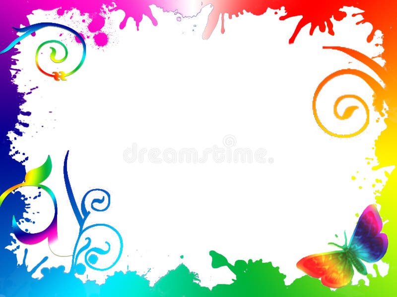 Summed leafs rainbow background
